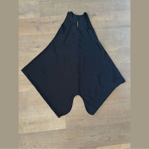 hatch black maternity draped sleeveless midi dress